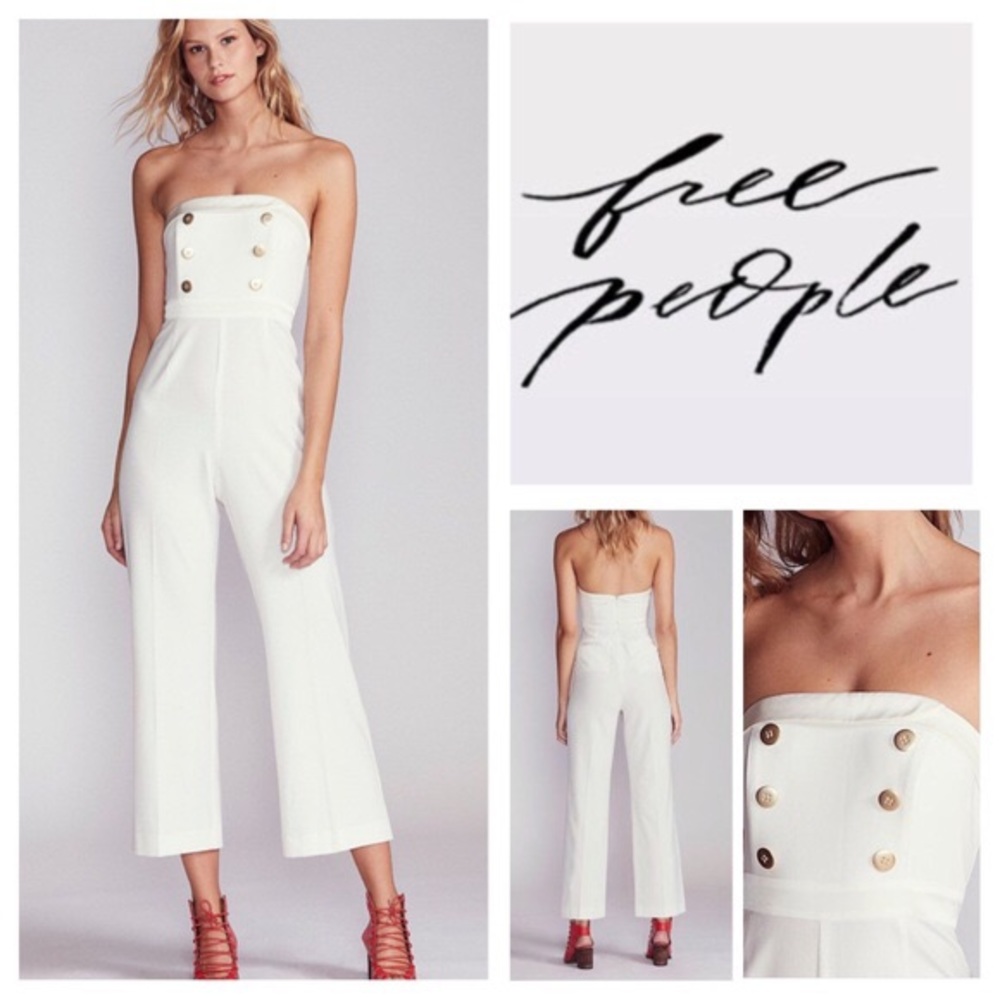 Free People x Fame and Partners white jumpsuit
